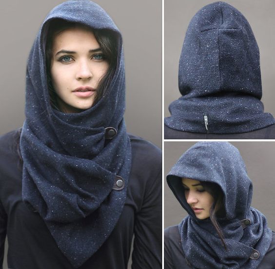 Tour de cou Snood gris echarpe-tube pratique pour garder le cou au chaud